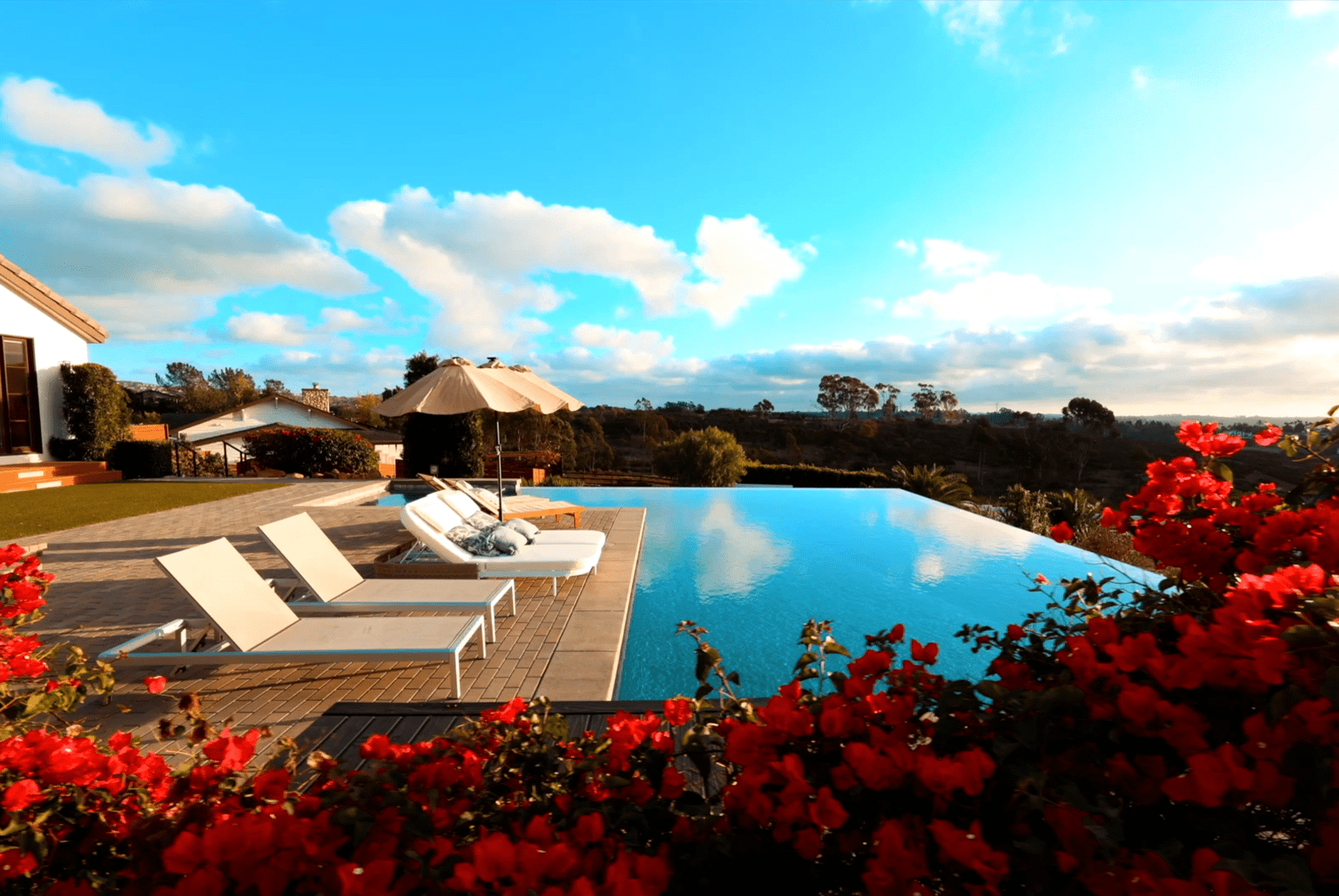 exterior pool evening